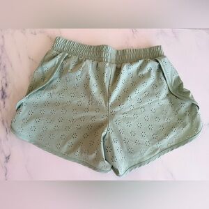 DSG Light Green Eyelet Athletic Shorts